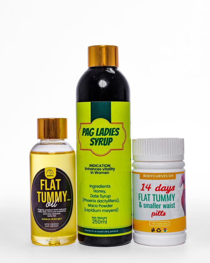 PAG LADY SYRUP + FLAT TUMMY OIL + FLAT TUMMY PILLS